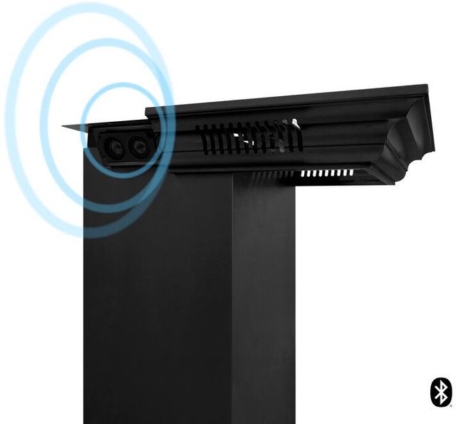 ZLINE 30" Black Stainless Steel Wall Mounted Range Hood with CrownSound® Bluetooth Speakers-2