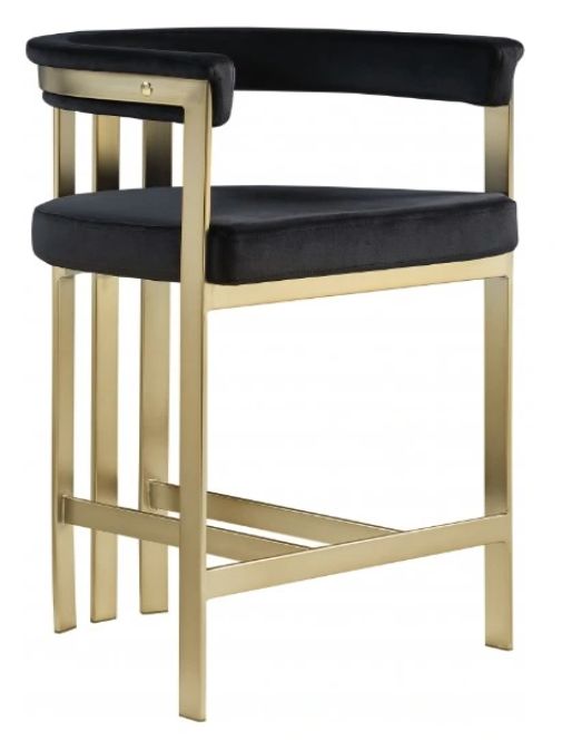 Meridian Furniture Marcello Black/Brushed Brass Counter Stool-0