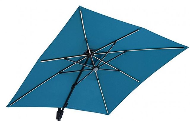 Furniture of America® Aurora Teal Polyester Outdoor Patio Umbrella with LED-1