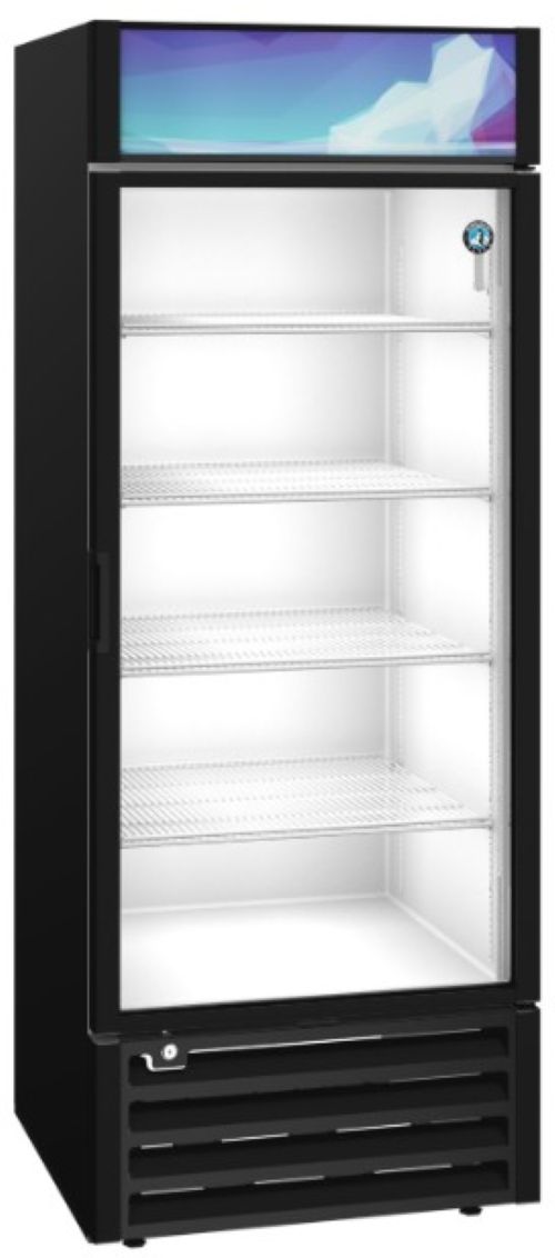 Hoshizaki 29.8" 26 Cu. Ft. Black Painted Aluminum Single Section Glass Door Merchandiser Refrigerator-1