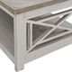 Elements International Justina Grey Sofa Table with White Base-2