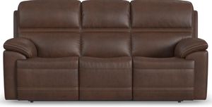 Flexsteel® Jackson Whiskey Power Reclining Sofa with Power Headrests
