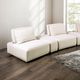 Furniture of America® Stavanger Beige Curved 3-Seater with Ottoman-2