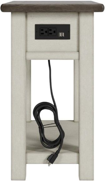 Signature Design by Ashley® Bolanburg Gray End Table with Antique White Base-3