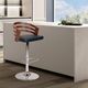 Armen Living Adele Black/Chrome/Walnut Swivel Bar Stool-1
