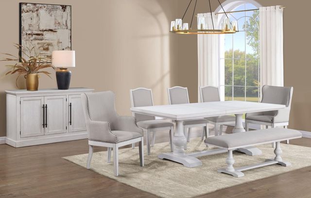 Steve Silver Co. Warren 7-Piece White Dining Set with 2 Arm Chairs-1
