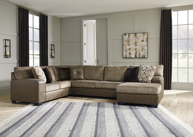 Benchcraft® Abalone 3-Piece Chocolate Right-Arm Facing Sofa Sectional and Chaise-2