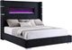 Coaster® Tisdall Black Queen Upholstered Fireplace Panel Bed-0