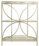 A & B Home 2-Tier Gold Teagan Metal Shelf With Glass -2