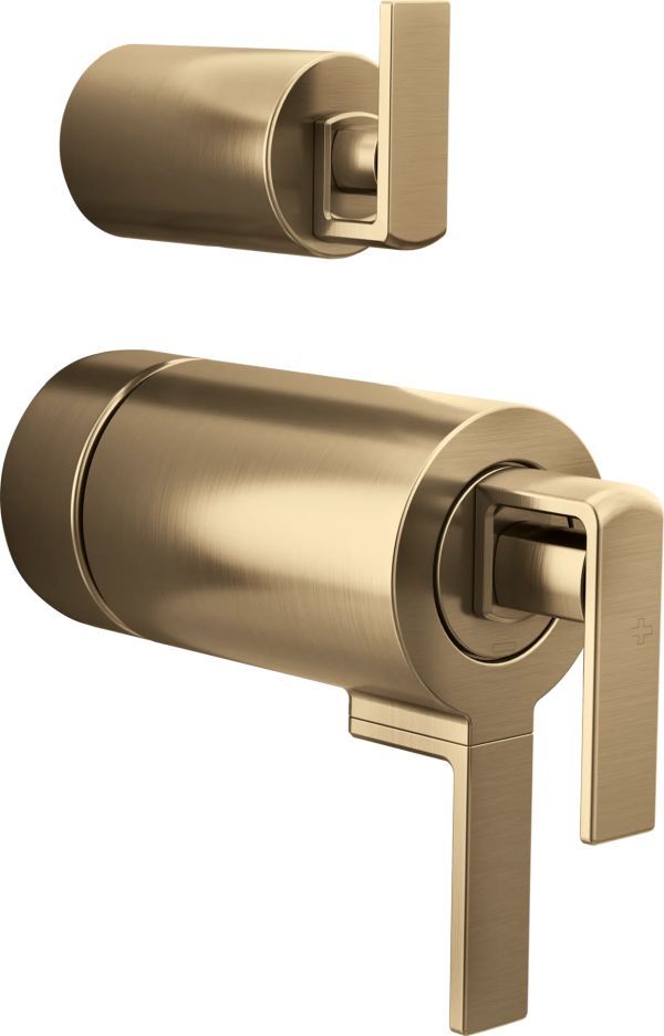 Brizo Frank Lloyd Wright® Brilliance® Luxe Gold® TempAssure® Thermostatic Valve with Integrated Diverter Trim Kit -0