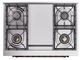 Ilve® Nostalgie II Noblesse 36'' Burgundy Pro Style Dual Fuel Range with Burnished Trim-4