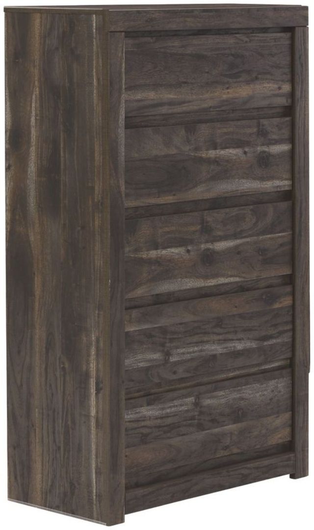Benchcraft® Vay Bay 6-Piece Charcoal King Bookcase Panel Bed Set-3