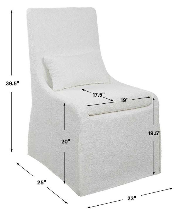 Uttermost® Coley White Armless Chair-2