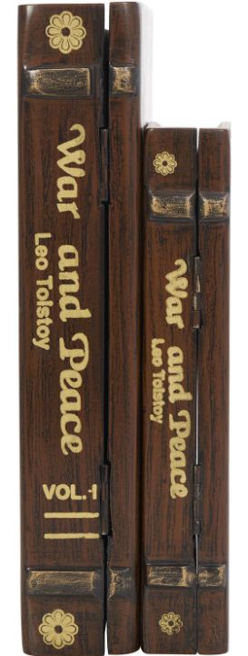 Deco Marche 2-Piece Brown Storage Faux Book Decorative Box Set-1