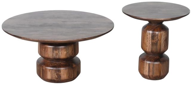 Modus Furniture Sunrise Virton Smoked Brown Round Coffee Table-3