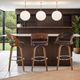 Armen Living Shelly 3-Piece Brown/Walnut Barstool Set-1