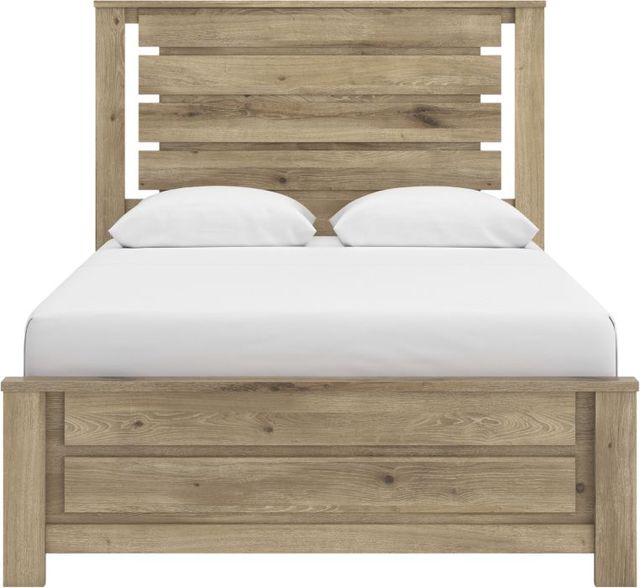 Signature Design by Ashley® Brozmont Tan Queen Platform Panel Bed-3
