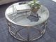 Hammary® Domaine Glass Top Round Coffee Table with Silver Base-2