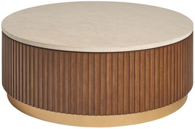 Lexington Home La Costa Avenida Brown Cocktail Table with Satin Gold Base-0