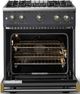 Viking® 5 Series 30" Cast Black Pro Style Gas (LP) Range with Brushed Brass Trim-1