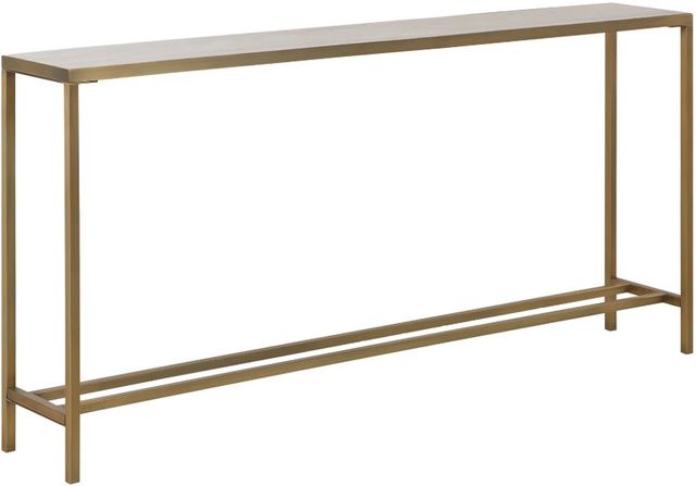 Renwil® Bodin Natural Console Table with Antique Brushed Brass Frame-0