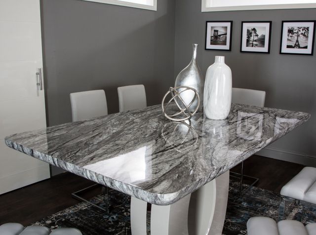 Cramco Dyane Faux Marble Top Counter Height Table with Light Gray Base-4