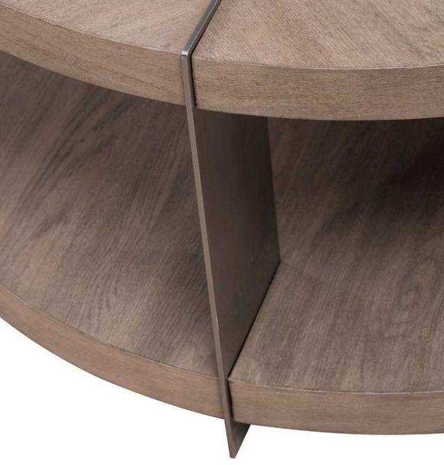 Liberty Furniture Harlow Sandston Round Cocktail Table with Satin Nickel Base-4