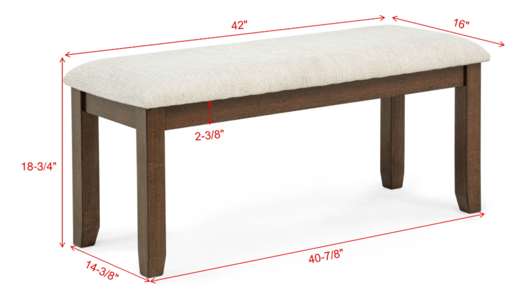 Crown Mark Avasa Beige/Brown Dining Bench-3