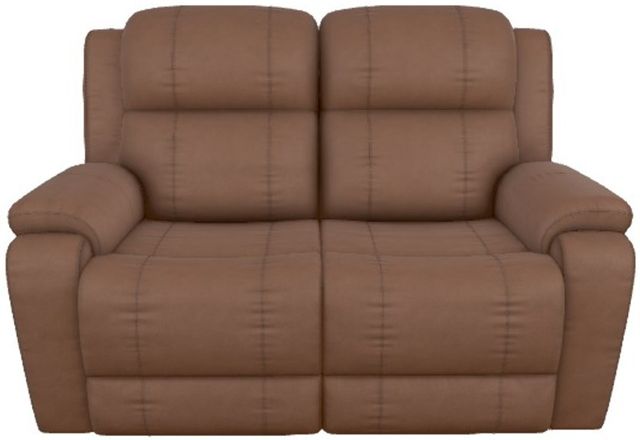La-Z-Boy® Dorian Mocha Leather Power Reclining Loveseat with Headrest and Lumbar-1