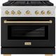 ZLINE Autograph Edition Paramount Series 36" Stainless Steel Pro Style Gas Range with Black Matte Door and Champagne Bronze Accents-0