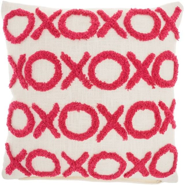 Nourison Home™ Lifestyle Hot Pink Tufted XOXO Throw Pillow-0