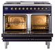 Ilve® Nostalgie II Noblesse 40'' Midnight Blue Pro Style Dual Fuel Range with Burnished Trim-1