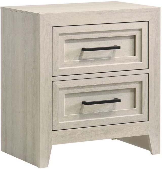 Crown Mark Lorraine White Nightstand-0