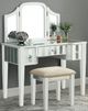 Furniture of America® Cyndi White Vanity with Stool-1