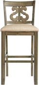 Elements International Stone Hazelnut/Tan Scroll Back Bar Stool-1