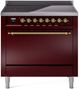 Ilve® Nostalgie II Series 36" Burgundy Pro Style Induction Range-0