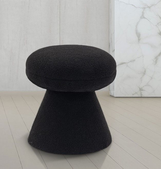 Meridian Furniture Drum Black Ottoman-3