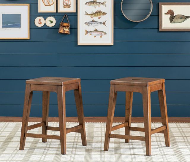 Legacy Classic Lake House Pinecone Counter Height Backless Stool-2