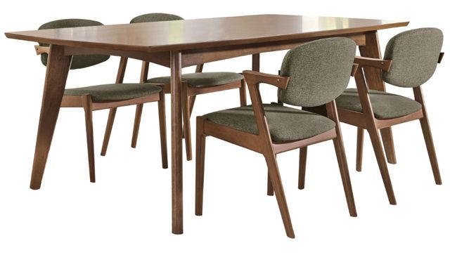 Coaster® Malone 5-Piece Dark Walnut/Gray Dining Set-0