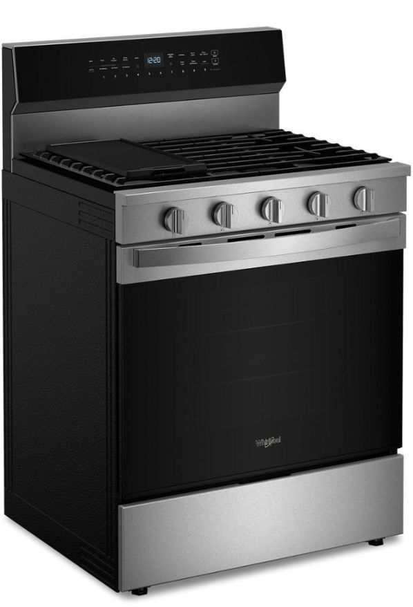 Whirlpool® 30" Fingerprint Resistant Stainless Steel Freestanding Gas Range-1