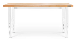 Gladiator® Brown 6' Adjustable Height Hardwood Workbench Gwith White Metal Legs