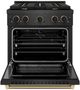 ZLINE Paramount 30" 4.2 cu. ft. Satin Stainless Steel Paramount Dual Fuel Range with 4 Burner Gas Cooktop and Electric Convection Oven with Champagne Bronze Accents-3