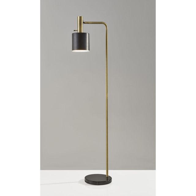 Adesso® Emmett Antique Brass/Black Floor Lamp-1