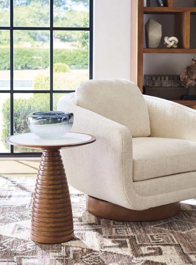 Lexington Home La Costa Ortega White Accent Table with Brown Base-3