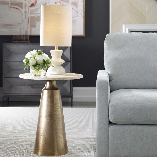 Uttermost® Midsummer Antique Brass Accent Table-1