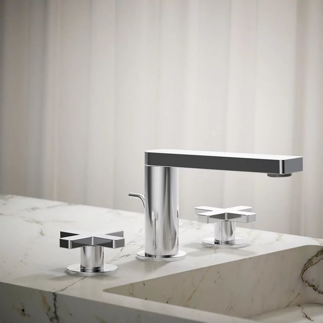 KOHLER® Composed® Polished Chrome Widespread Bathroom Sink Faucet with Cross Handles-3