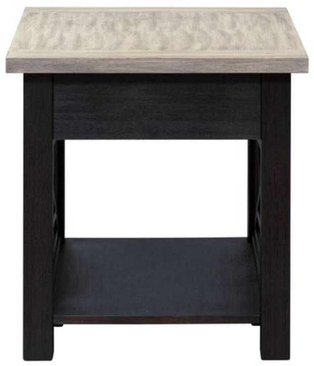 Liberty Furniture Heatherbrook Ash End Table with Charcoal Base-3