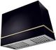 La Cornue Loge Series 44" Gloss Black Wall Mounted Range Hood with Polished Brass Trim-0