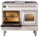 Ilve® Nostalgie II Noblesse 40'' Antique White Pro Style Dual Fuel Range with Chrome Trim-3