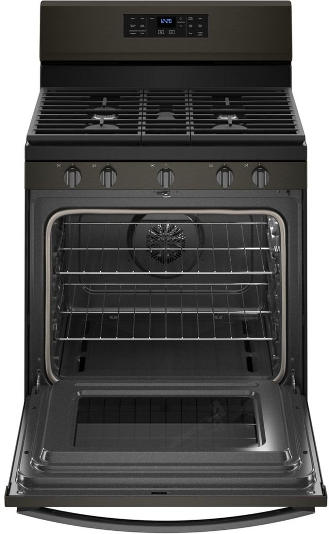 Whirlpool® 30" Fingerprint Resistant Black Stainless Freestanding Gas Range-1